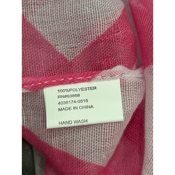 Chevron Pattern Infinity Scarf Pink White Shawl Wrap Lightweight Polyester - Picture 4 of 9